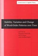 Tapa de Stability, variation, and change of word-order patterns over time