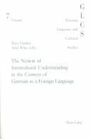 Tapa de The notion of intercultural understanding in the context of German as a foreign language
