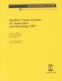 Tapa de Machine vision systems for inspection and metrology VIII