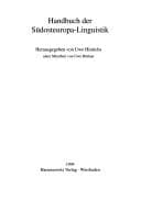 Tapa de Handbuch Der Sudosteuropa-Linguistik (Slavistische Studienbucher. Neue Folge) (German Edition)