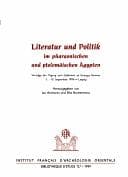 Tapa de Literatur und Politik im pharaonischen und ptolemäischen Ägypten: Vorträge der Tagung zum Gedenken an Georges Posener 5.-10. September 1996 in Leipzig (Bibliothèque d'étude) (German Edition)