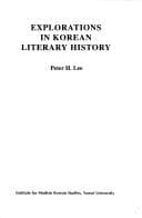 Tapa de Explorations in Korean literary history