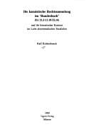 Tapa de Die kasuistische Rechtssammlung im "Bundesbuch" (Ex 21,2-11.18-22,16) und ihr literarischer Kontext im Licht altorientalischer Parallelen