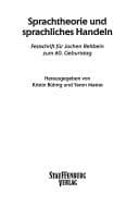 Tapa de Sprachtheorie und sprachliches Handeln