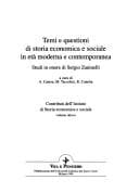 Tapa de Temi e questioni di storia economica e sociale in età moderna e contemporanea