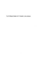 Tapa de Littératures et temps colonial