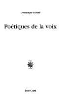 Tapa de Poétiques de la voix