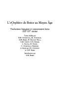 Tapa de L'Orphée de Boèce au Moyen Âge