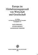 Tapa de Europa im Globalisierungsprozess von Wirtschaft und Gesellschaft