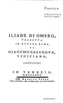 Tapa de Annotazioni all'Iliade di Omero