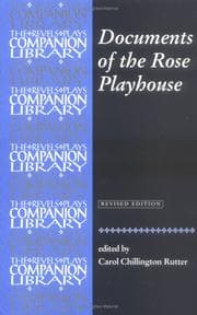 Tapa de Documents of the Rose Playhouse (Revels Plays Companions Library)