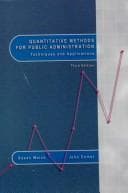 Tapa de Quantitative methods for public administration
