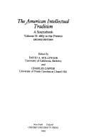Tapa de The American Intellectual Tradition: A Sourcebook Volume I