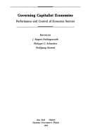 Tapa de Governing capitalist economies