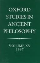 Tapa de Oxford Studies in Ancient Philosophy: Volume XV