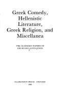 Tapa de Greek Comedy, Hellenistic Literature, Greek Religion, and Miscellanea