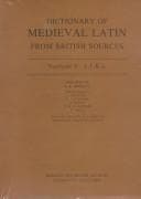 Tapa de Dictionary of medieval Latin from British sources