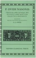 Tapa de Tristia, Ibis, Ex Ponto, Halieutica, Fragmenta (Oxford Classical Texts Ser)