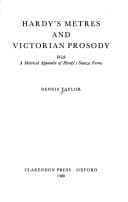 Tapa de Hardy's metres and Victorian prosody