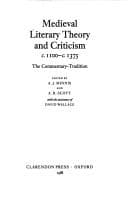 Tapa de Medieval literary theory and criticism, c. 1100-c. 1375