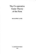Tapa de The co-operative game theory of the firm