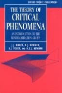 Tapa de The Theory of critical phenomena