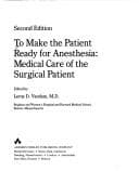 Tapa de To Make the Patient Ready for Anesthesia