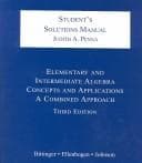 Tapa de Student's Solutions Manual for Elementary and Intermediate Algebra Concepts and Applications, A Combined Approach
