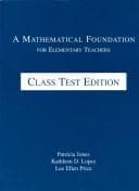 Tapa de Mathematical Foundation for Elementary Teachers