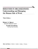 Tapa de Behavior in organizations