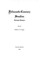 Tapa de Fifteenth Century Studies