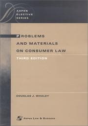 Tapa de Problems and materials on consumer law