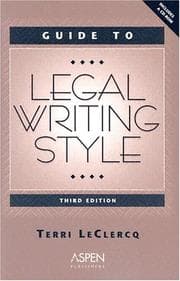 Tapa de Guide to legal writing style