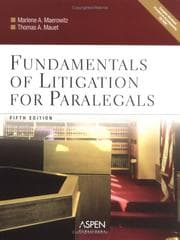 Tapa de Fundamentals of Litigation for Paralegals