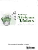 Tapa de How to Grow African Violets (A Sunset Book)
