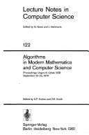 Tapa de Algorithms in modern mathematics and computer science