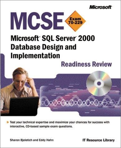 Tapa de MCSE Microsoft SQL server 2000 database design and implementation readiness review