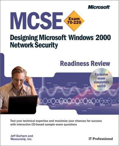 Tapa de MCSE designing Microsoft Windows 2000 network security readiness review