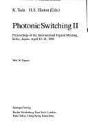 Tapa de Photonic Switching II
