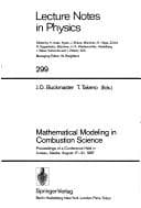 Tapa de Mathematical modeling in combustion science