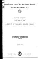 Tapa de A Survey of Algebraic Coding Theory