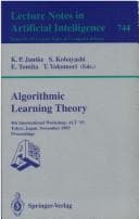 Tapa de Algorithmic Learning Theory