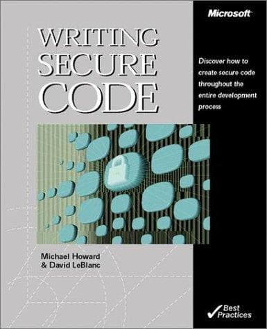 Tapa de Writing secure code
