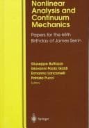 Tapa de Nonlinear analysis and continuum mechanics