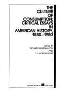 Tapa de The Culture of consumption