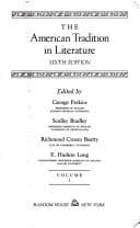 Tapa de The American tradition in literature