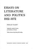 Tapa de Essays on literature and politics, 1932-1972