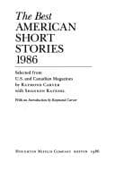 Tapa de The Best American Short Stories 1986