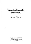 Tapa de Parnassians personally encountered