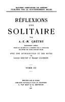 Tapa de Réflexions d'un solitaire